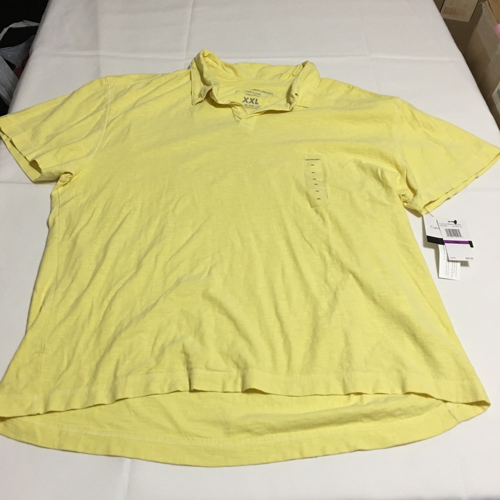 Calvin Klein Jeans Polo Mens XXL Lemon Ice Short Sleeve Casual